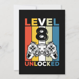 Invitation Anniversaire Niveau 8 Débloqué 8 Vintage Gaming