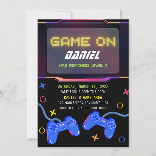 Invitation Anniversaire Niveau supérieur Joueur Anniversaire (Devant)