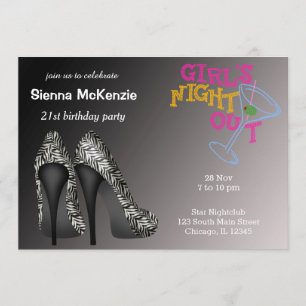 Invitation Anniversaire noir blanc Stilett