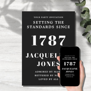 Invitation Anniversaire Noir Et Blanc