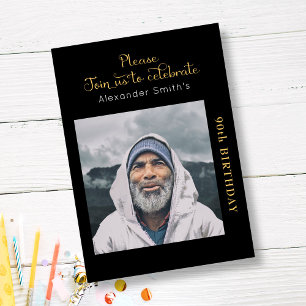 Invitation Anniversaire Noir Et Or