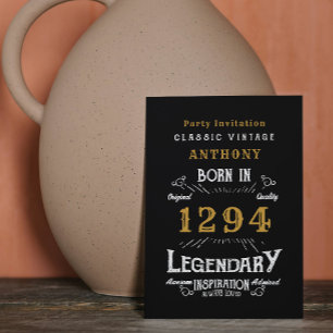 Invitation Anniversaire noir et or