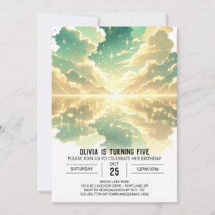 Invitation Anniversaire numérique céleste