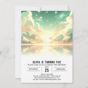 Invitation Anniversaire numérique céleste