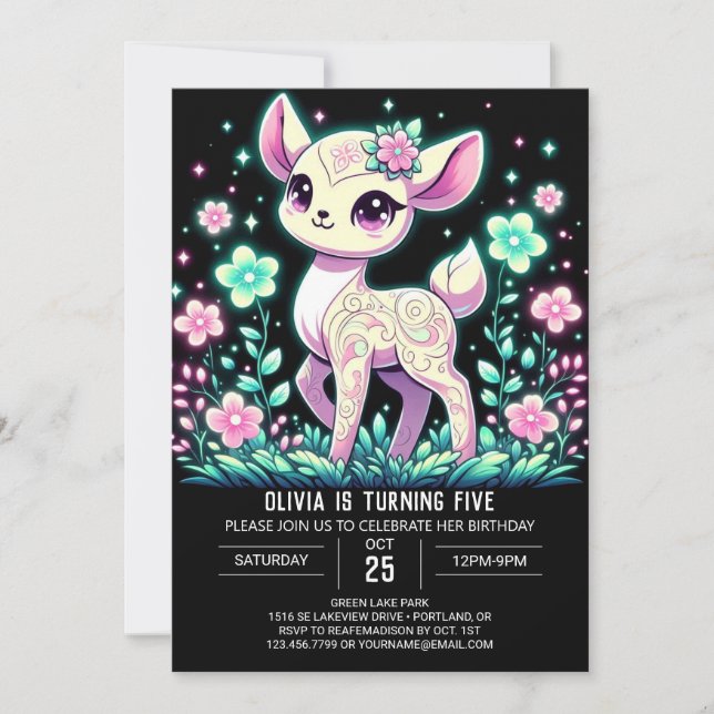 Invitation Anniversaire numérique de Imaginaire Deer (Devant)
