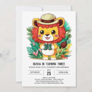 Invitation Anniversaire numérique de Lion enchanté