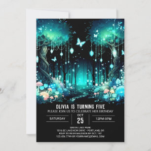 Invitation Anniversaire numérique des bois modernes enchantés