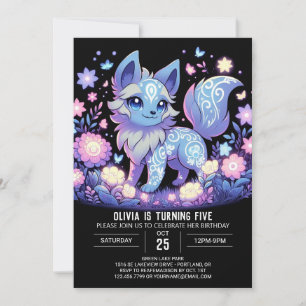 Invitation Anniversaire numérique du loup modifiable