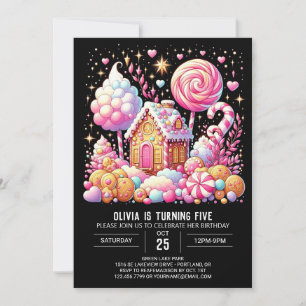 Invitation Anniversaire numérique Whimsical Candyland