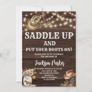 Invitation Anniversaire occidental Cowboy fête d'anniversaire