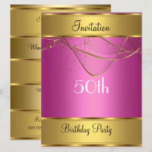 Invitation Anniversaire Or 50e Anniversaire Rose