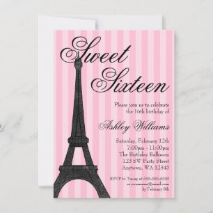 Invitation Anniversaire orienté du bonbon 16 de Paris de