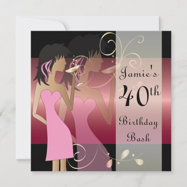 Invitation Anniversaire ou Bachelorette Diva Girl Party (Devant)