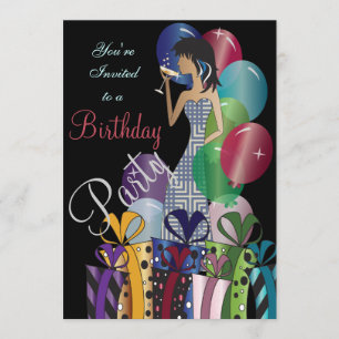 Invitation Anniversaire ou Bachelorette Party Cocktail Diva G