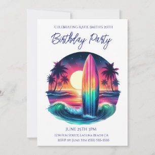 Invitation Anniversaire Party-Surboard Échap-