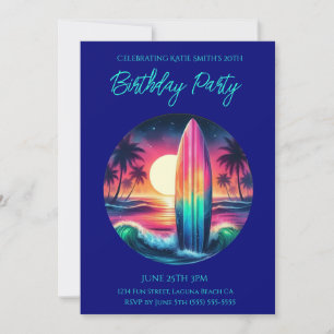 Invitation Anniversaire Party-Surboard Échap-