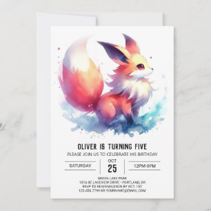 Invitation Anniversaire Pastel Fox