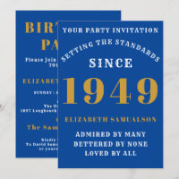 Anniversaire personnalisé 1949 Ajouter Nom Blue Go