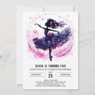 Invitation Anniversaire personnalisé Boho Ballerina
