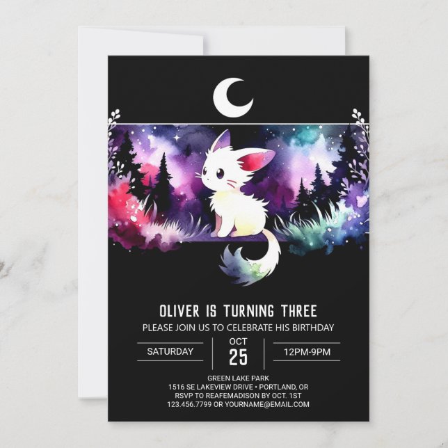 Invitation Anniversaire personnalisé de petit chat (Devant)