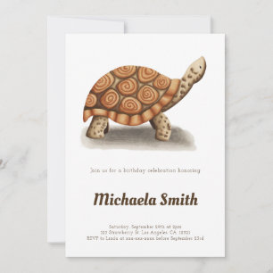 Invitation Anniversaire Personnalisé Minimaliste Tortue