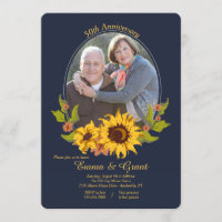 Invitation anniversaire photo avec cadre tournesol