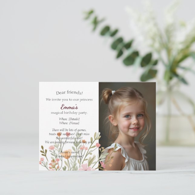 Invitation anniversaire photo chic moderne (Debout devant)