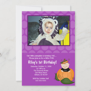 Invitation Anniversaire photo de la petite Citrouille Hallowe