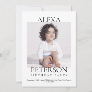 Invitation Anniversaire photo minimaliste