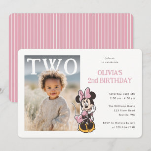 Invitation Anniversaire PhotoPop Minnie Mouse Classique