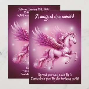 Invitation Anniversaire Pink Pegasus Design Imaginaire