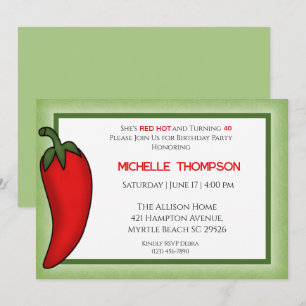 Invitation Anniversaire Poivron rouge n'importe quel âge Invi