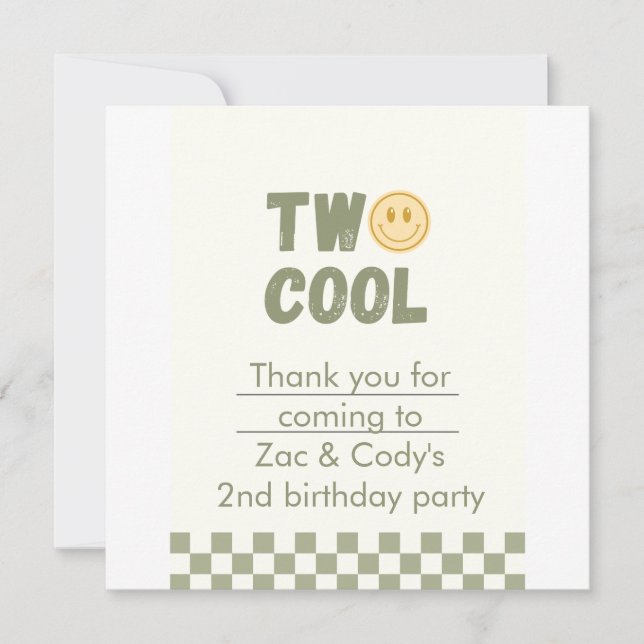 Invitation anniversaire pour des jumeaux trop cool (Devant)