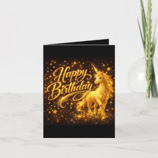 Invitation Anniversaire Poussière d'Étoile Dorée — Licorne Fa