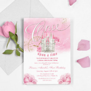 Invitation anniversaire princesse rose Il était un