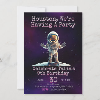 Invitation Anniversaire Purple Pink