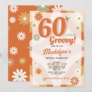 Invitation anniversaire rétro 60 ans et se sentir