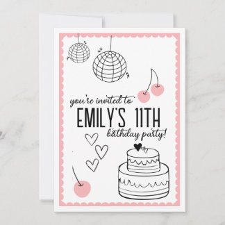 Invitation Anniversaire rose