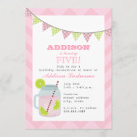 Anniversaire rose de Chevron de limonade et de