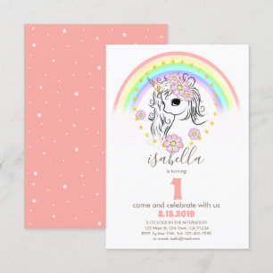 Invitation Anniversaire rose pâle