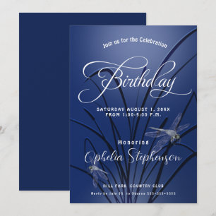 Invitation Anniversaire Royal Blue Dragonfly