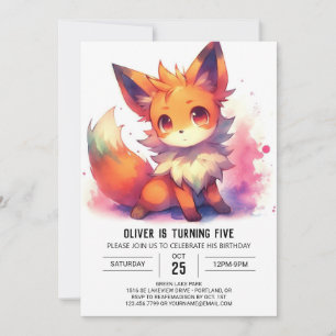 Invitation Anniversaire rustique de Renard