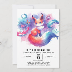 Invitation Anniversaire rustique de Renard modifiable