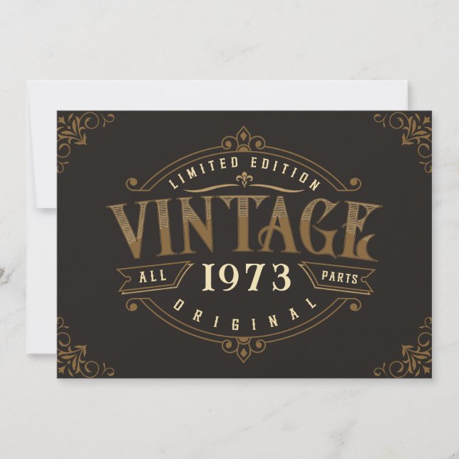 Invitation Anniversaire rustique vintage (Devant)