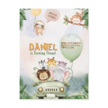 Invitation anniversaire Safari modifiable