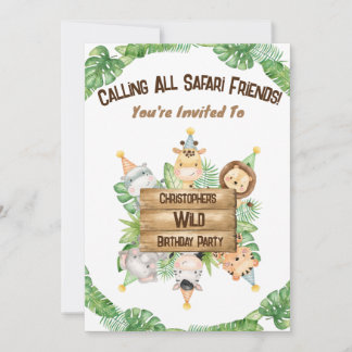 Invitation anniversaire safari personnalisable 
