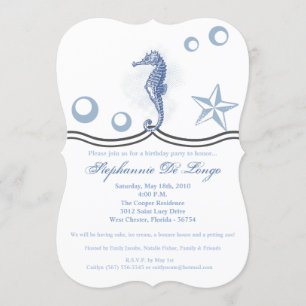 Invitation Anniversaire Seahorse Ocean Beach Water