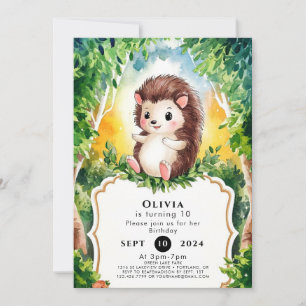 Invitation Anniversaire simple de Boho Hedgehog