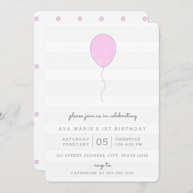 Invitation Anniversaire simple de shabby chic violet (Devant / Derrière)