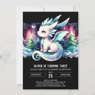 Invitation Anniversaire simple du dragon aquarelle